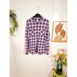 J. Crew Men's Button-Up Long-Sleeved Shirt with Pockets Large